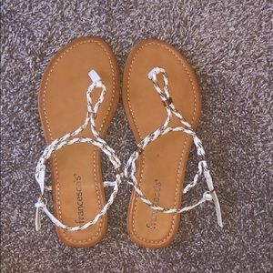 Brand new white and gold Francesca’s sandals